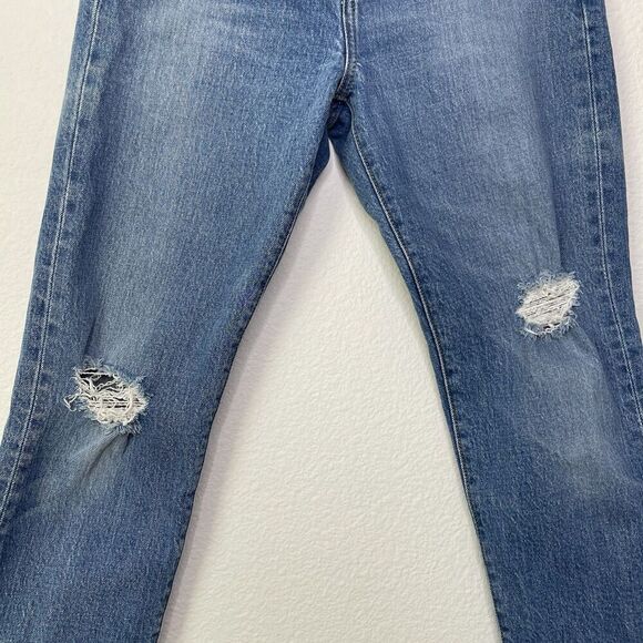 Levis Wedgie Skinny Ankle Jeans 28" Sz 26 Button Fly Mid Rise Distressed Denim - Picture 9 of 13